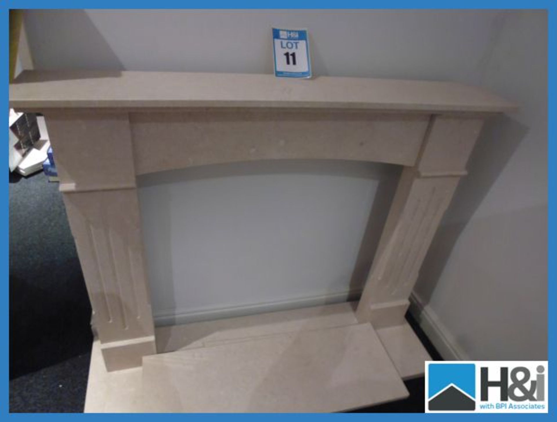 Marble Fire Surround. 1260 x 1060mm + 50mm Thick Half Appraisal: Good Serial No: NA Location: West