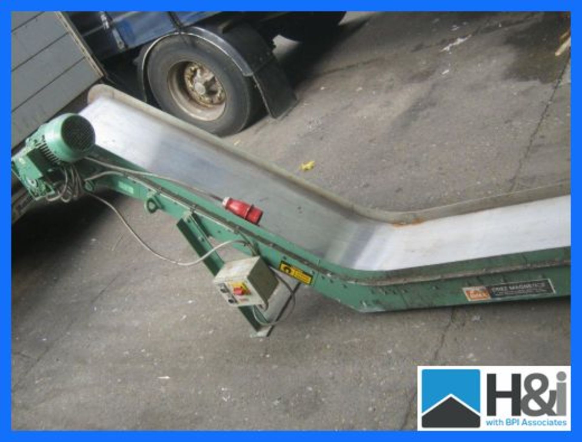 ERIEZ MAGNETIC CHIP CONVEYOR. For moving and elevating ferrous materials. Untested but we are