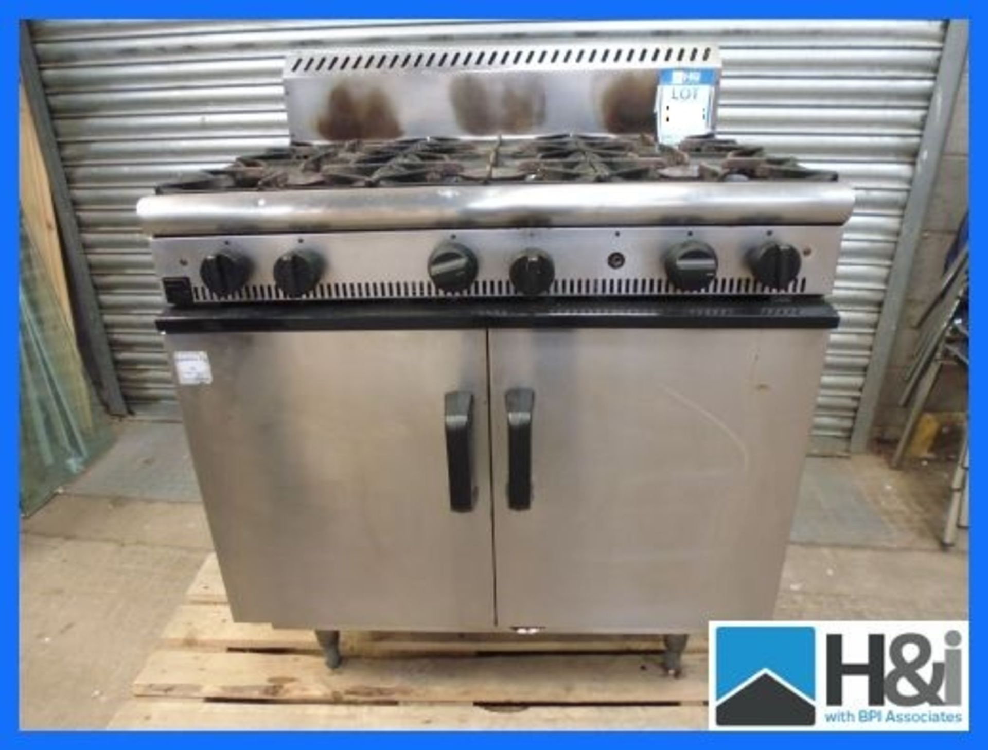 Industrial Type Gas Cooker, 6 Ring with Oven in used Condition Appraisal: Good Serial No: NA