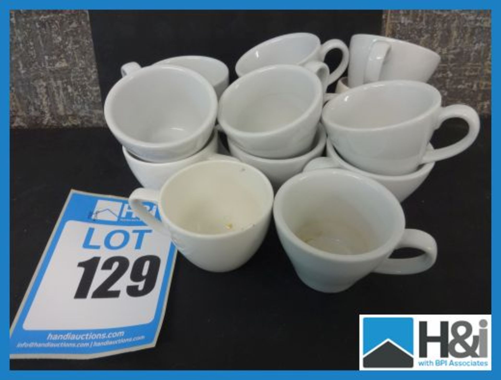 13 x Assorted Coffee/Tea Cups Appraisal: Good Serial No: NA Location: H&I Ltd., The Auction House,