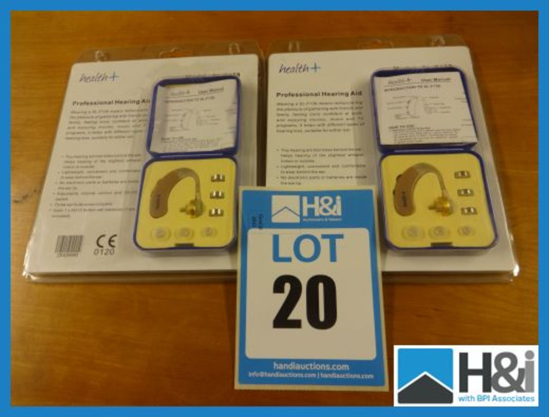 2 X New sealed Health Plus Model SL-F139 professional hearing aids, max sound output 130+ 5DB, Sound