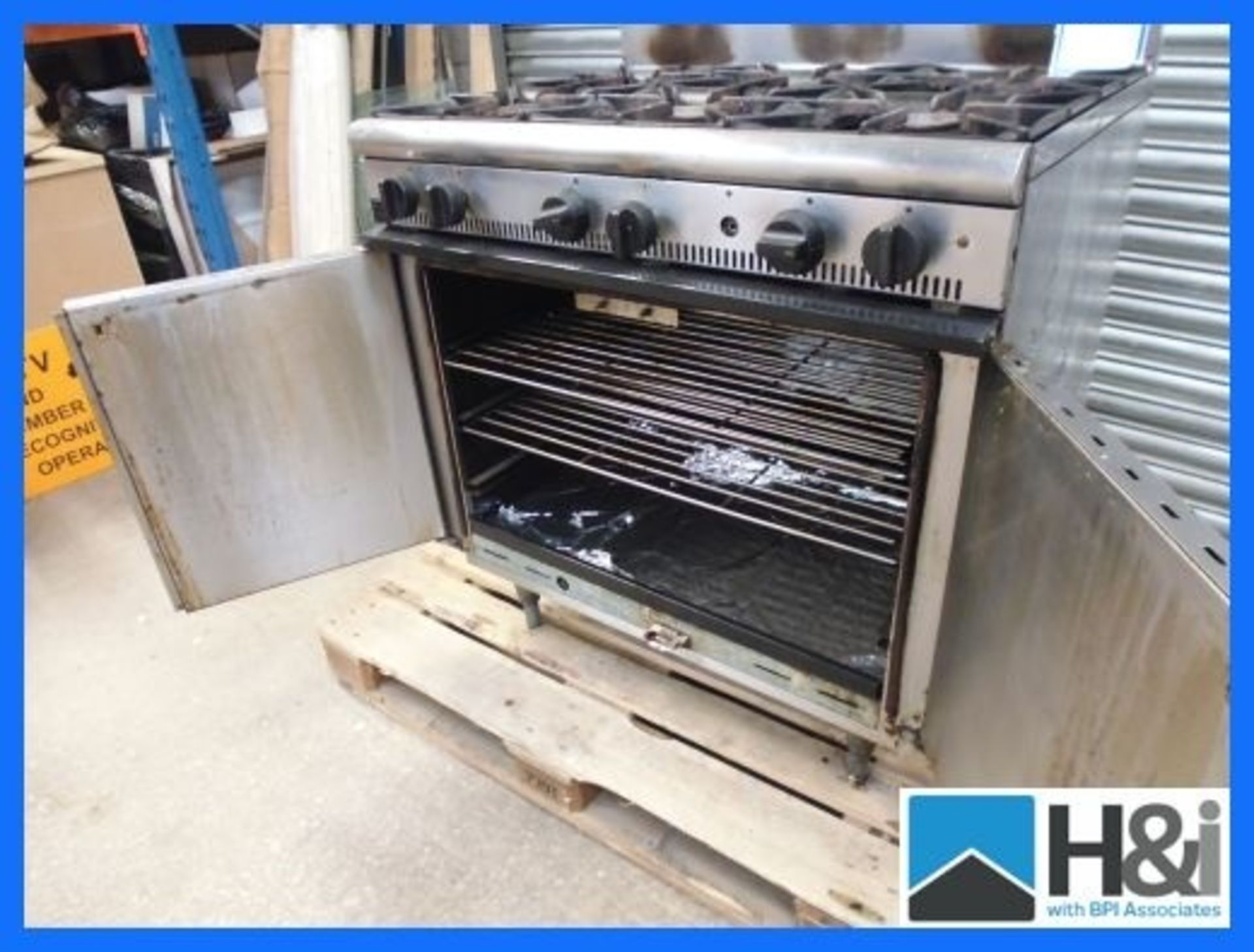 Industrial Type Gas Cooker, 6 Ring with Oven in used Condition Appraisal: Good Serial No: NA - Image 3 of 4