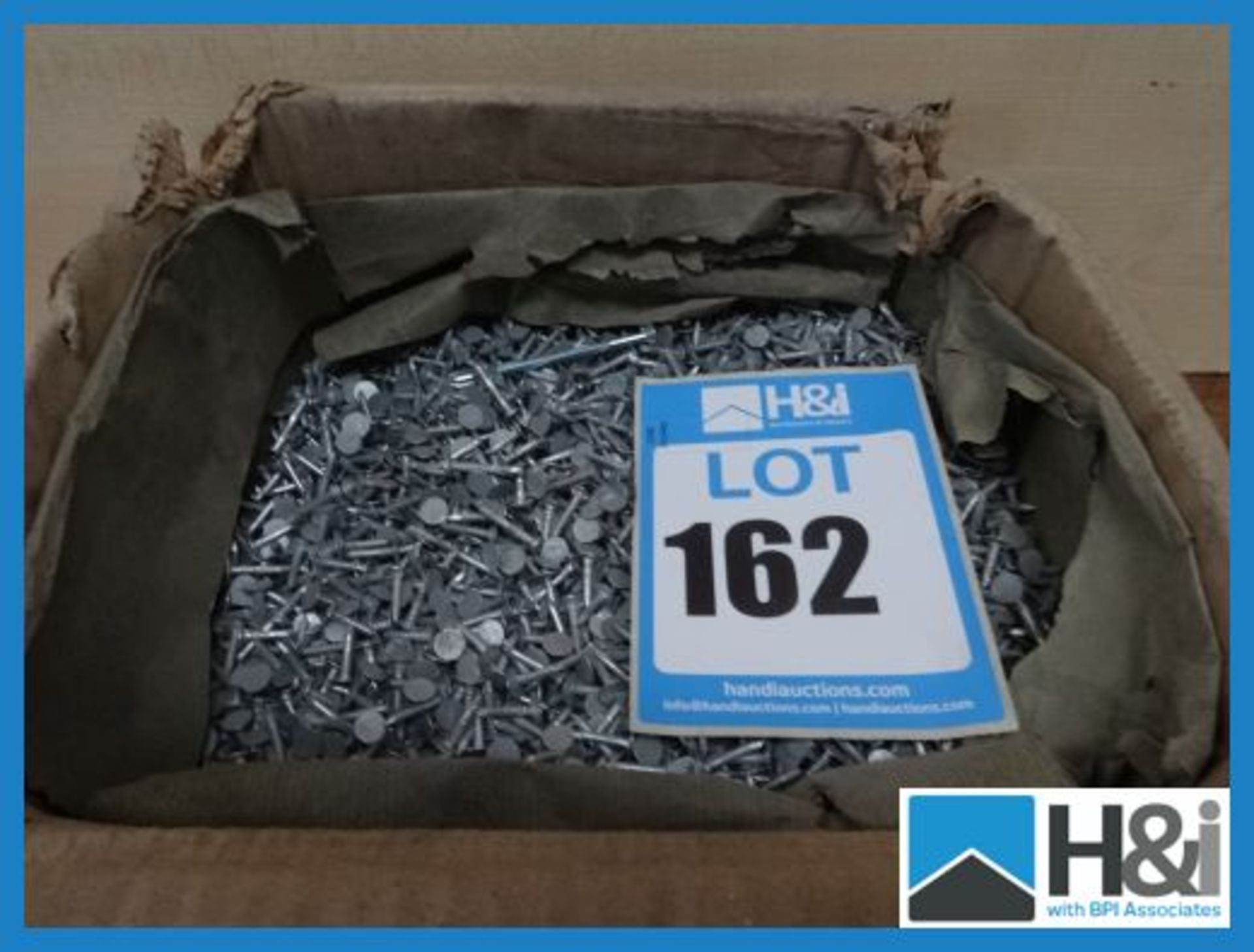 Box of 20mm Clout Pins Appraisal: Good Serial No: NA Location: H&I Ltd., The Auction House,