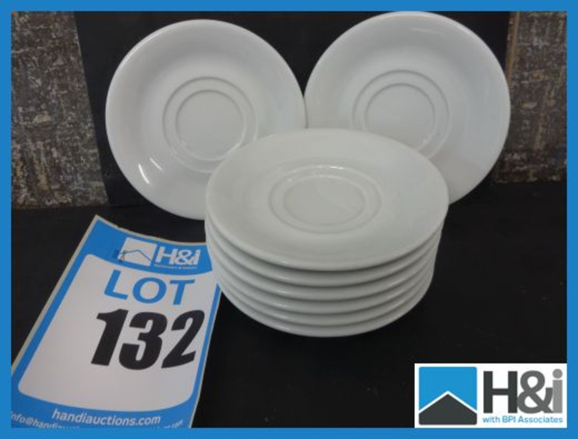 8 x Saucers 150mm Diameter Appraisal: Good Serial No: NA Location: H&I Ltd., The Auction House,