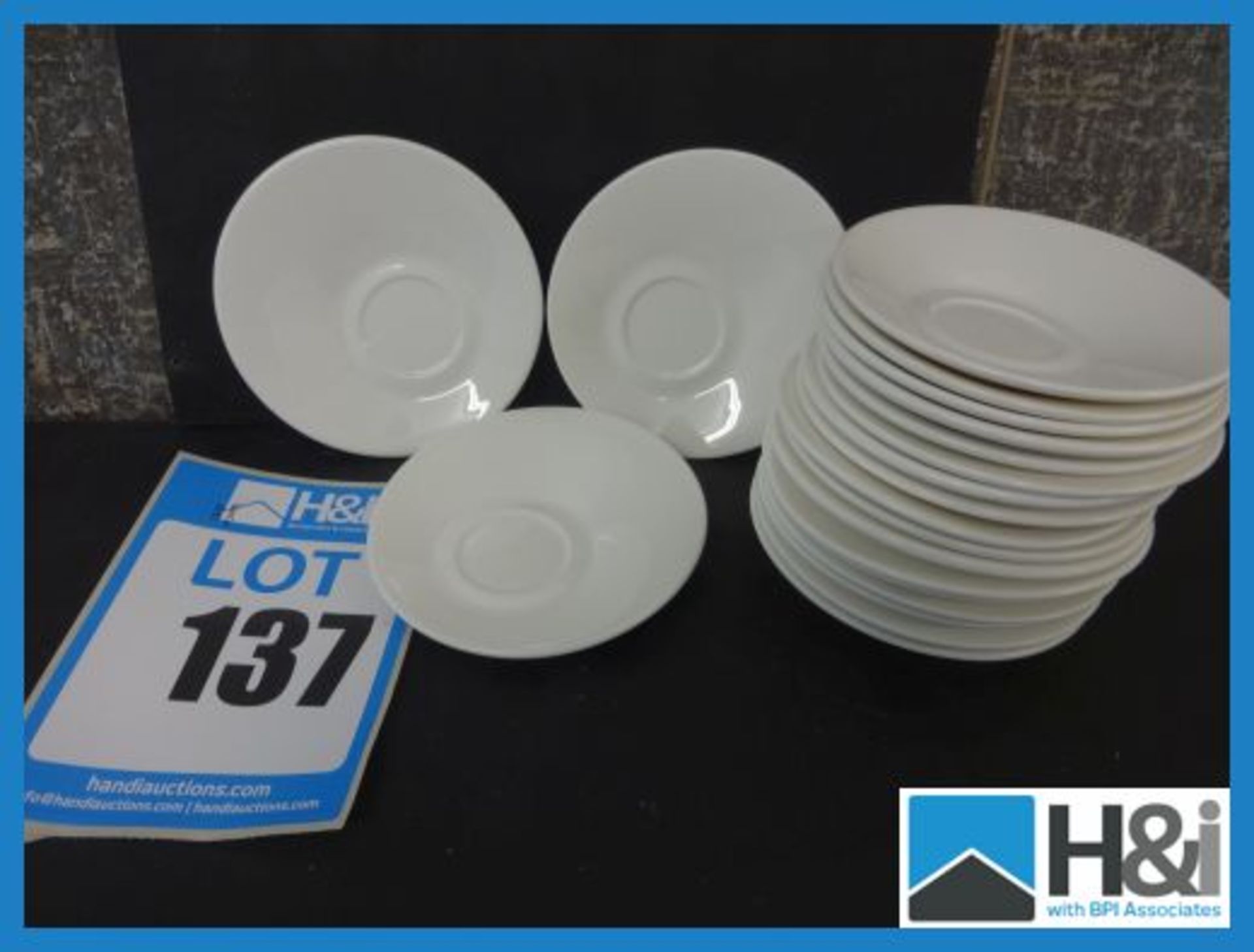 20 x Saucers 125mm Diameter Appraisal: Good Serial No: NA Location: H&I Ltd., The Auction House,