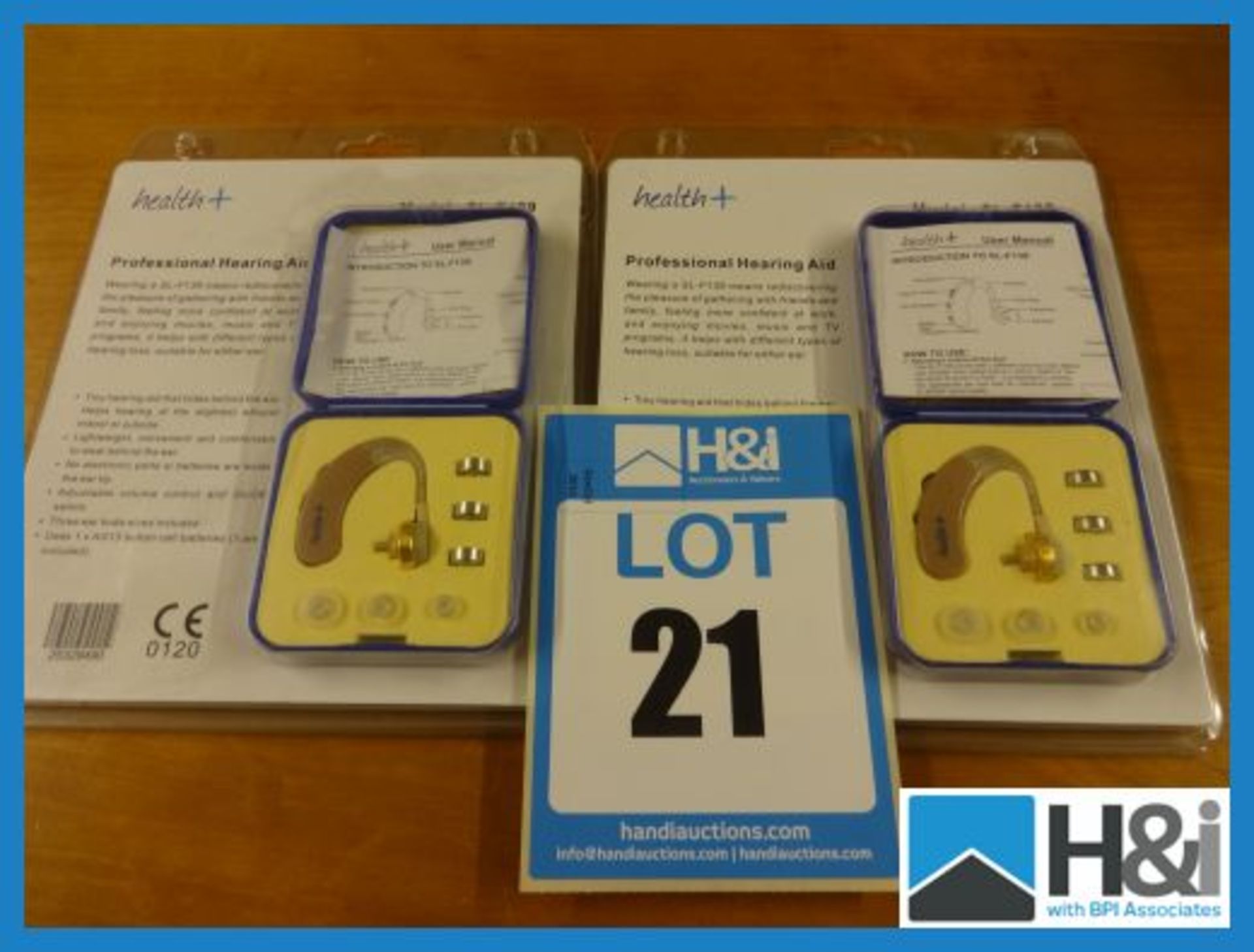 2 X New sealed Health Plus Model SL-F139 professional hearing aids, max sound output 130+ 5DB, Sound