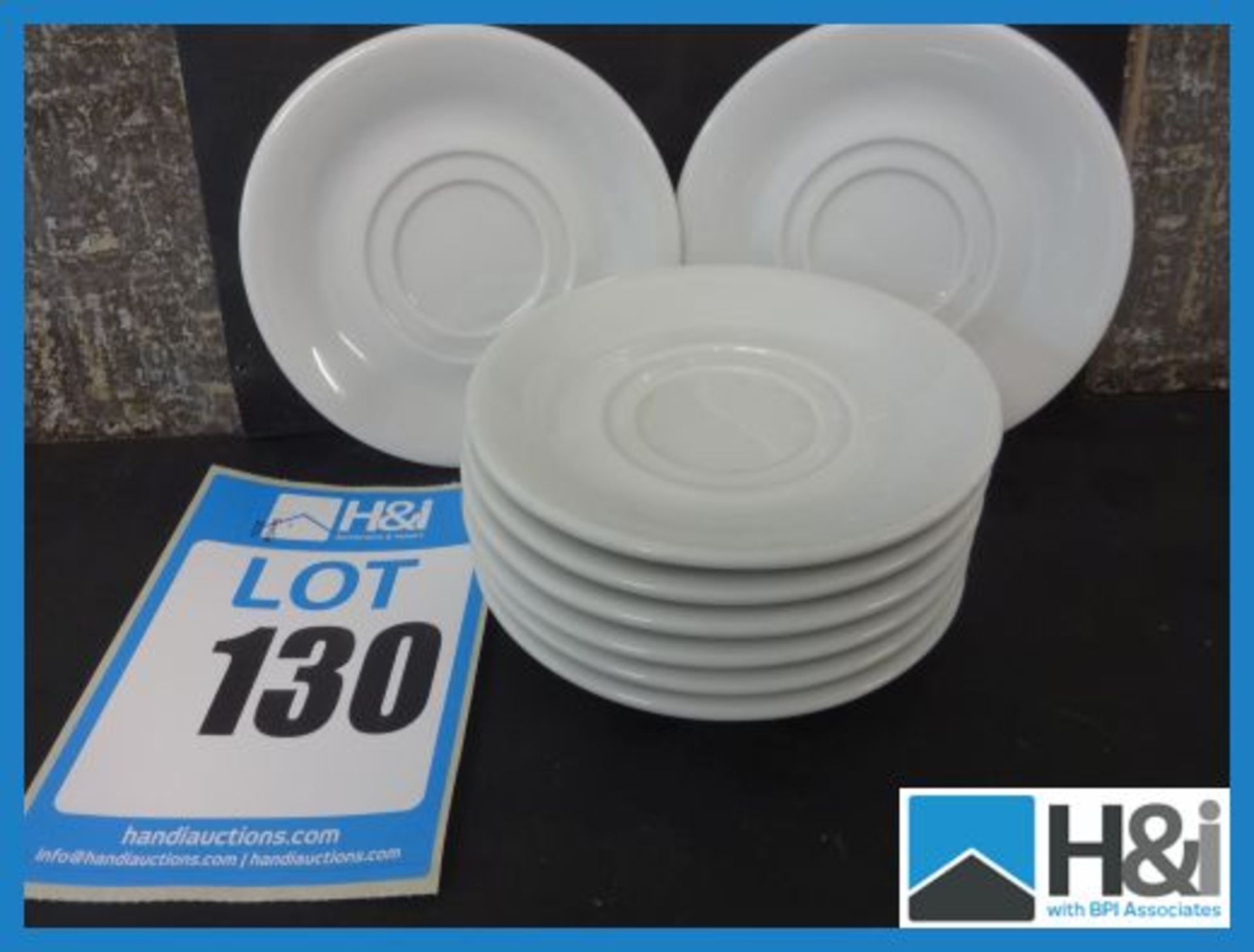 8 x Saucers 150mm Diameter Appraisal: Good Serial No: NA Location: H&I Ltd., The Auction House,