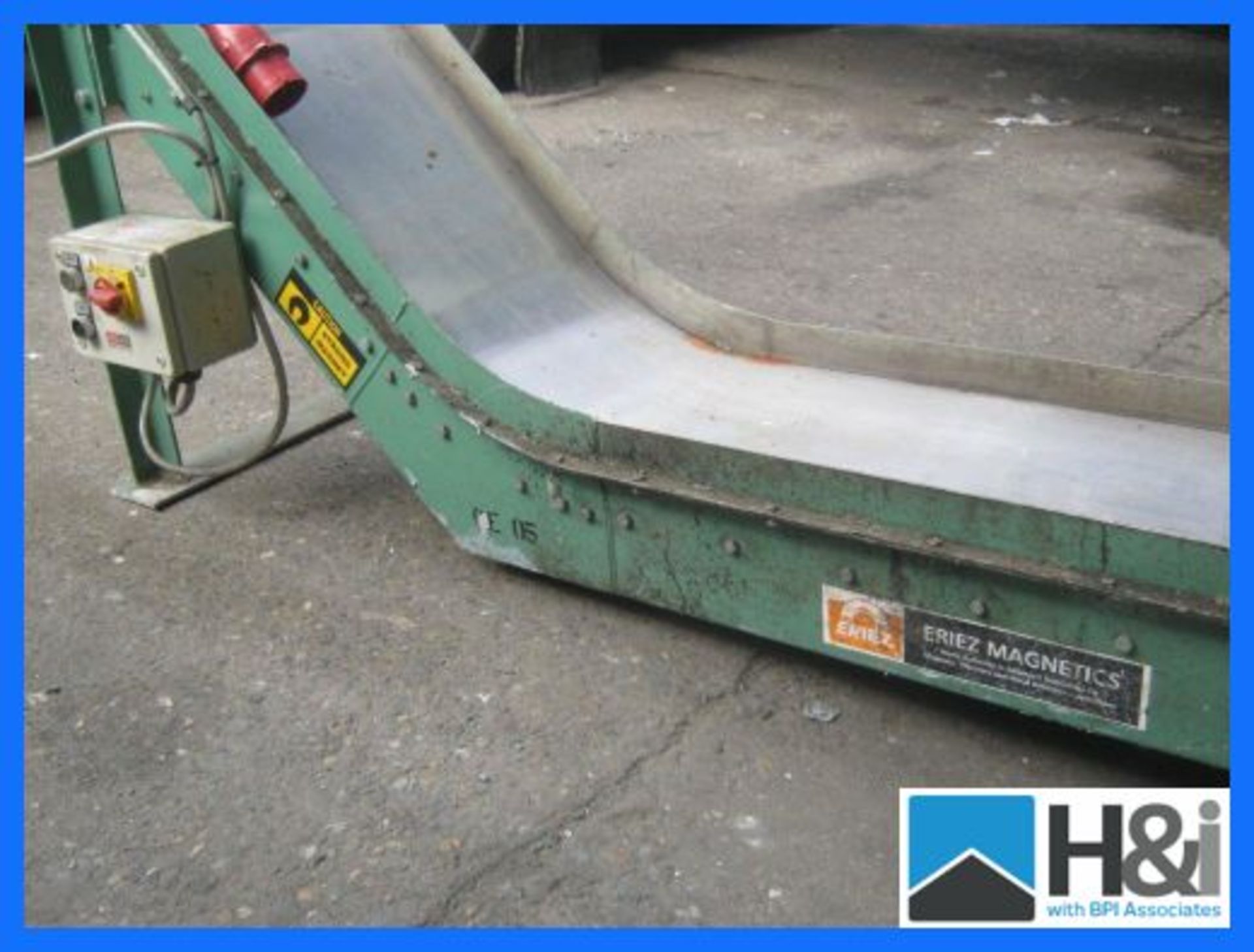 ERIEZ MAGNETIC CHIP CONVEYOR. For moving and elevating ferrous materials. Untested but we are - Image 8 of 10