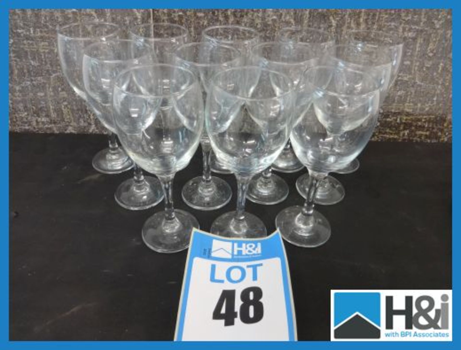 Approx 12 x Wine Glasses. Used Condition Appraisal: Good Serial No: NA Location: H&I Ltd., The