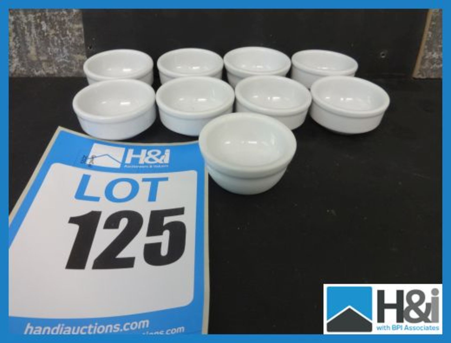 9 x Condiment Dishes. 60mm Diameter Appraisal: Good Serial No: NA Location: H&I Ltd., The Auction