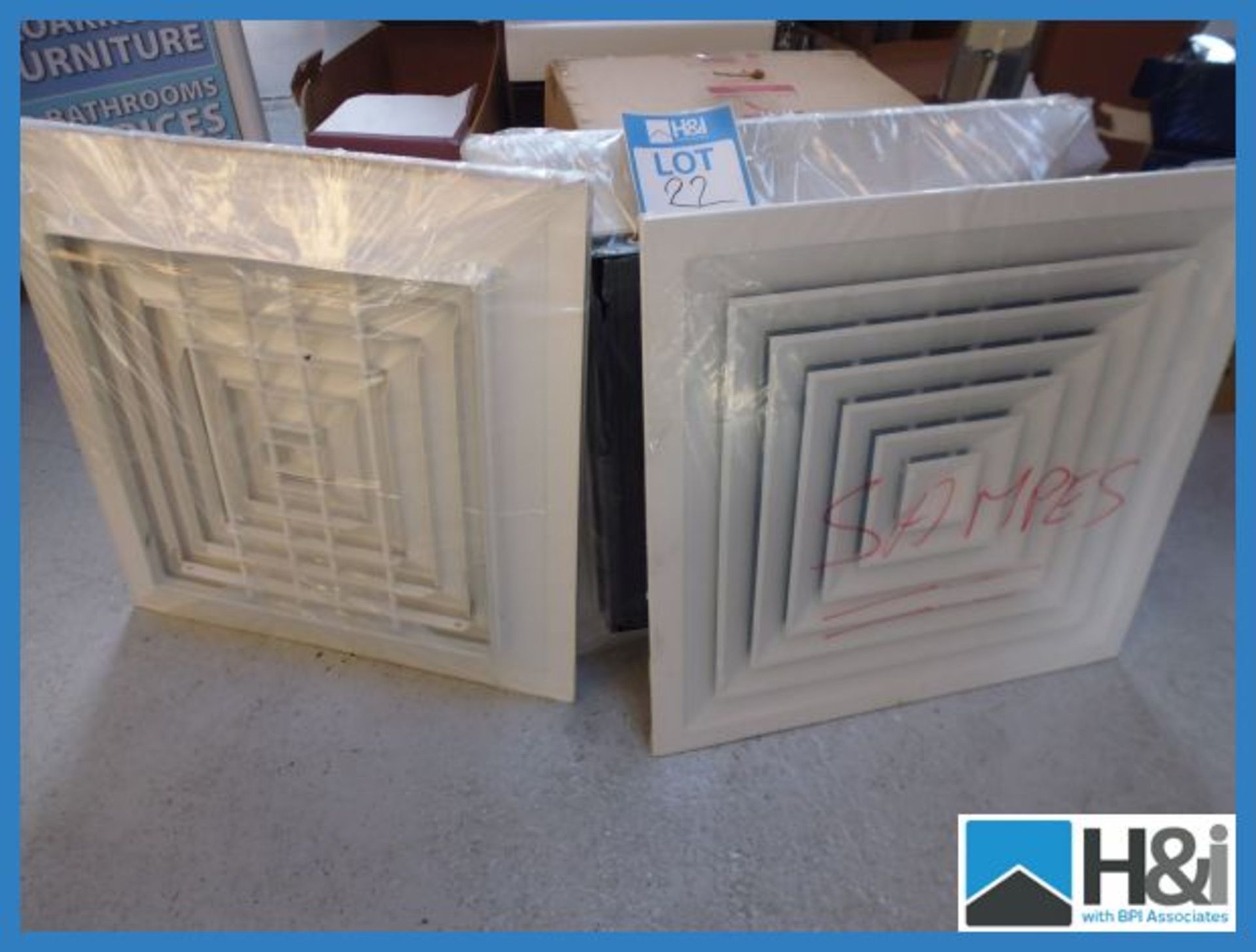 5 x Various Ceiling Air Conditioning Vents. Typical RRP 489 Appraisal: Good Serial No: NA