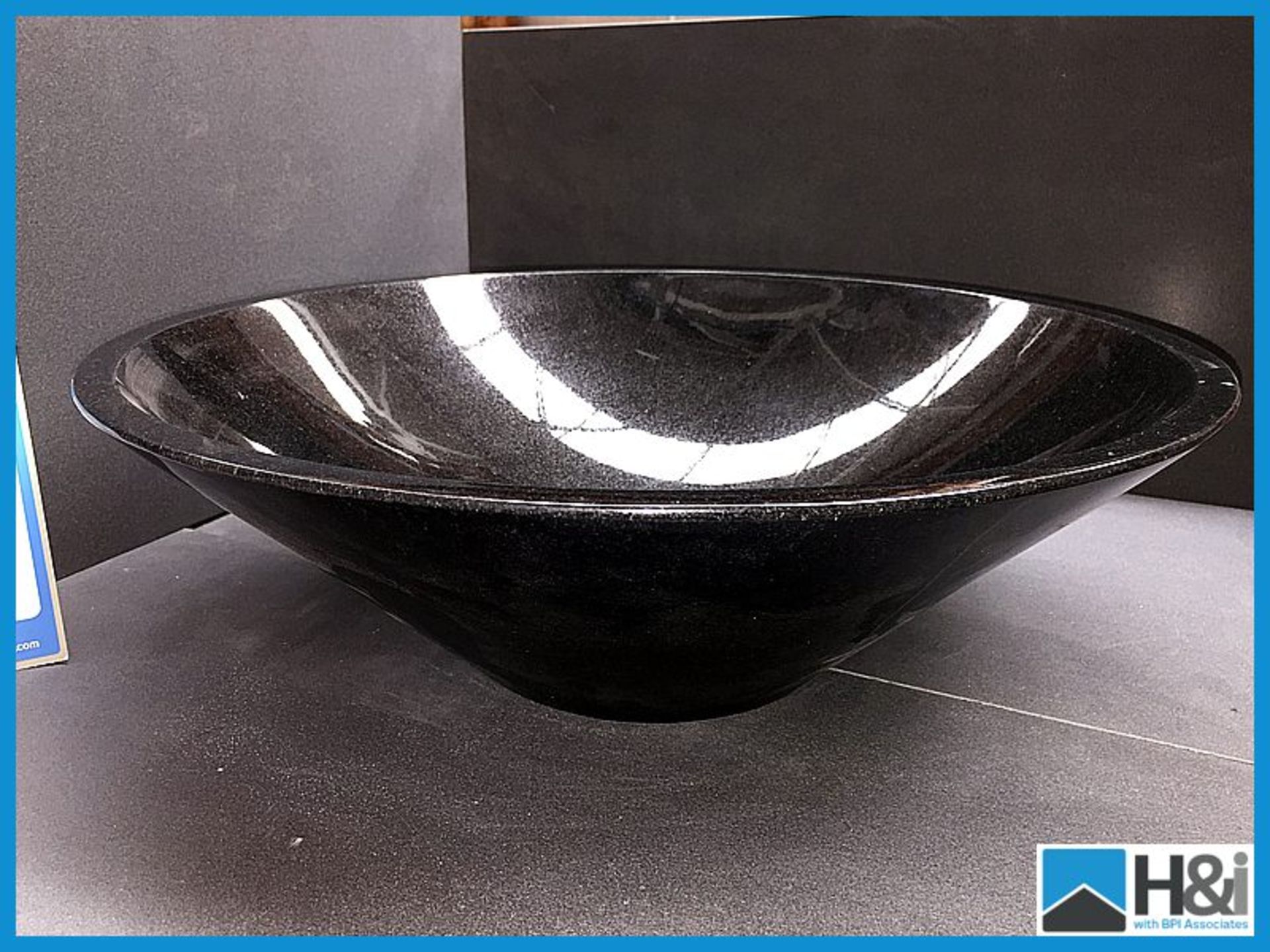 Absolute black polished granite Torro large basin. 430 x 140 x 20 thick wall Appraisal: Good - Image 3 of 3
