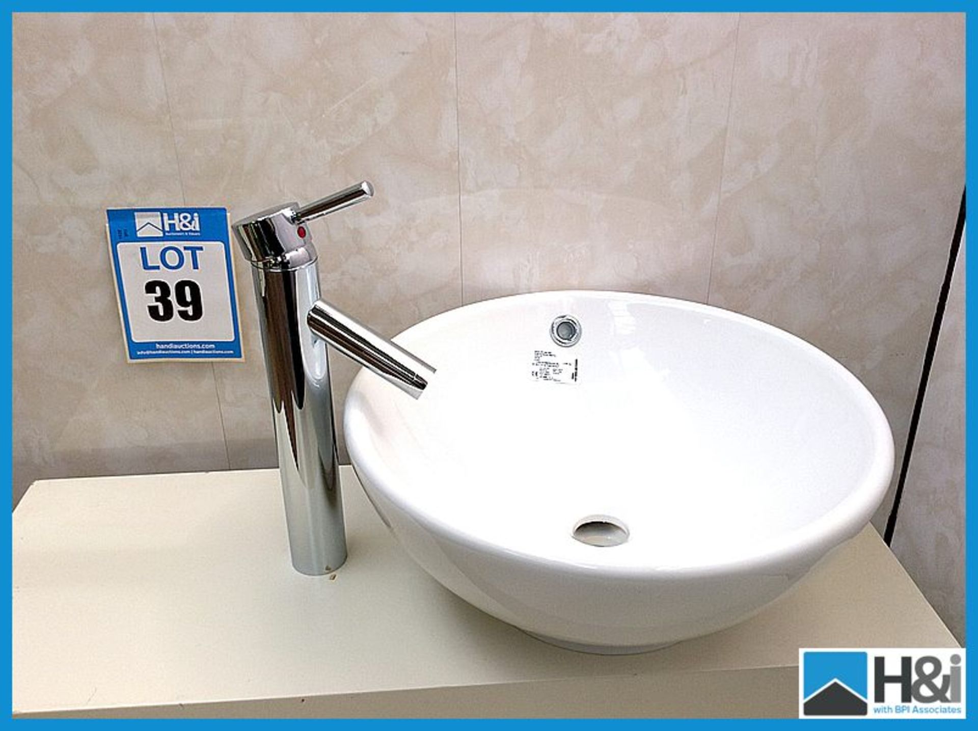 Lecico 430 White Round Basin with Chrome Mixer Tap Normal Price 150.00GBP Appraisal: Good Serial No: