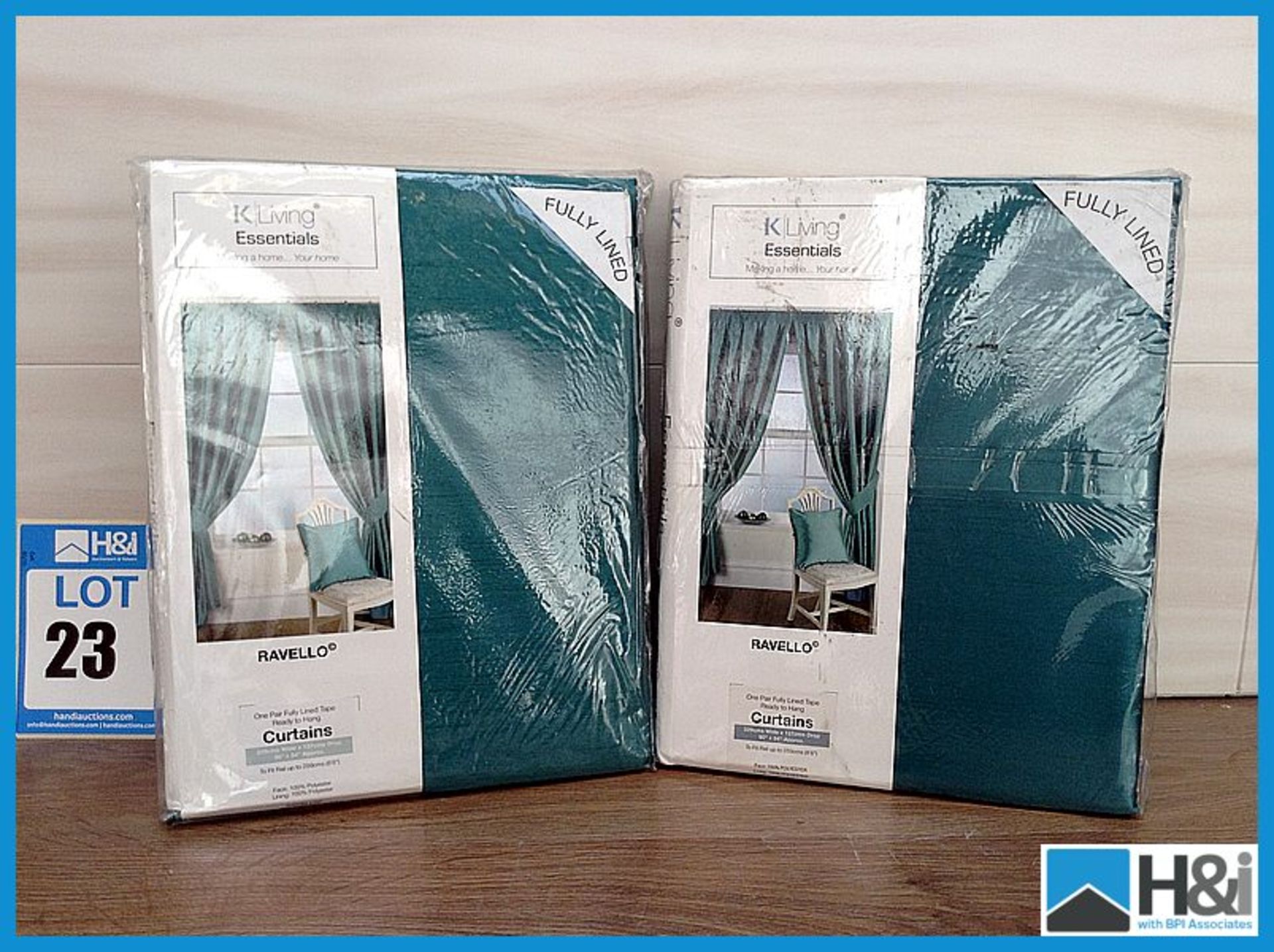 K Living Essentials Ravello Fully Lined 2 pair 90 x 54cm Appraisal: Good Serial No: NA Location: H&I