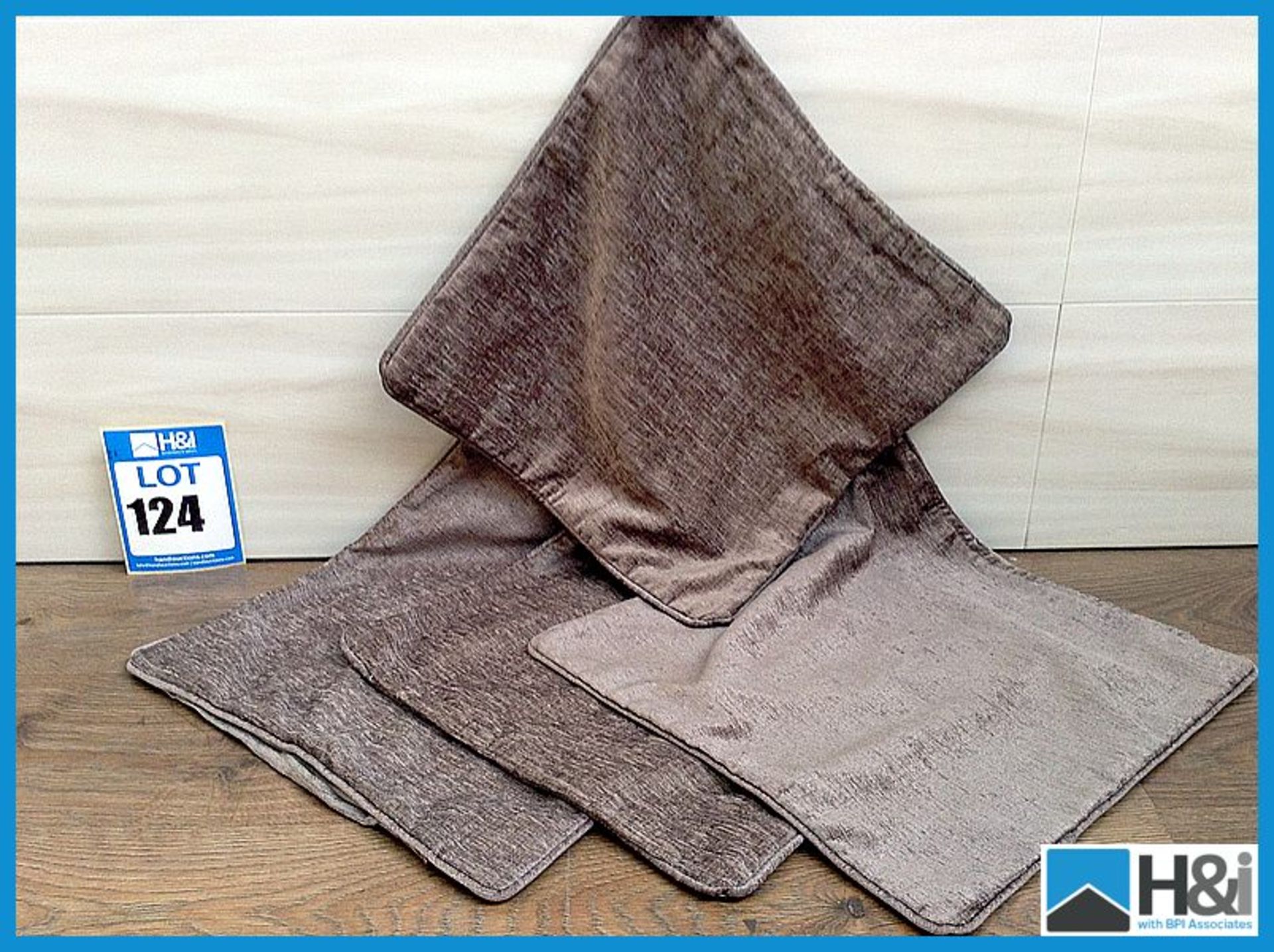 4 qty brown 17" cushion covers Appraisal: Good Serial No: NA Location: H&I Auctions in association