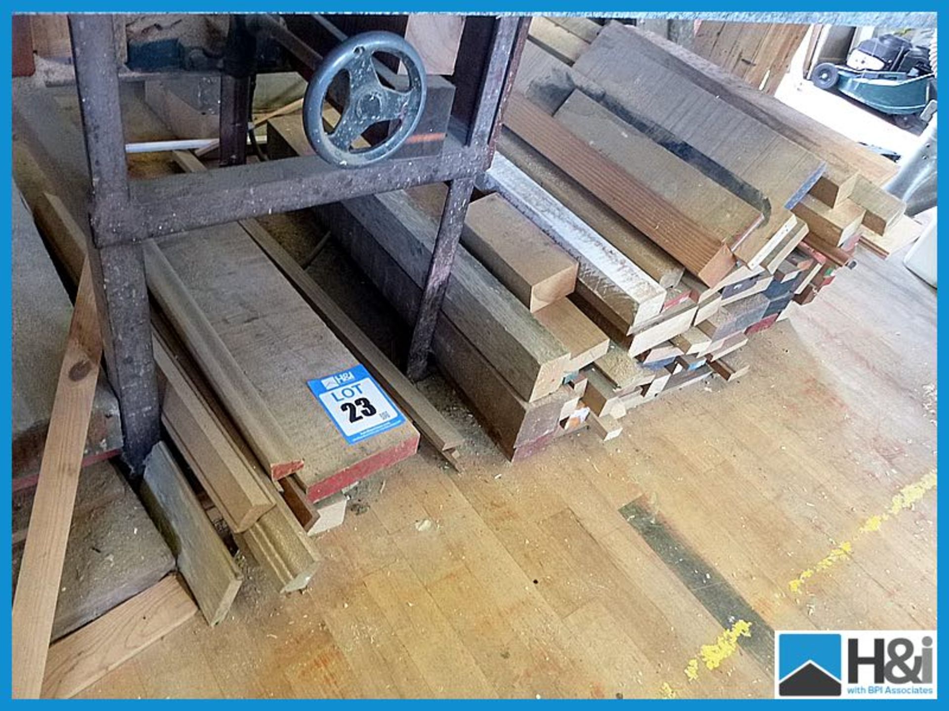 Good lot of assorted timber off cuts under cross cut saw. Appraisal: Good Serial No: NA Location: