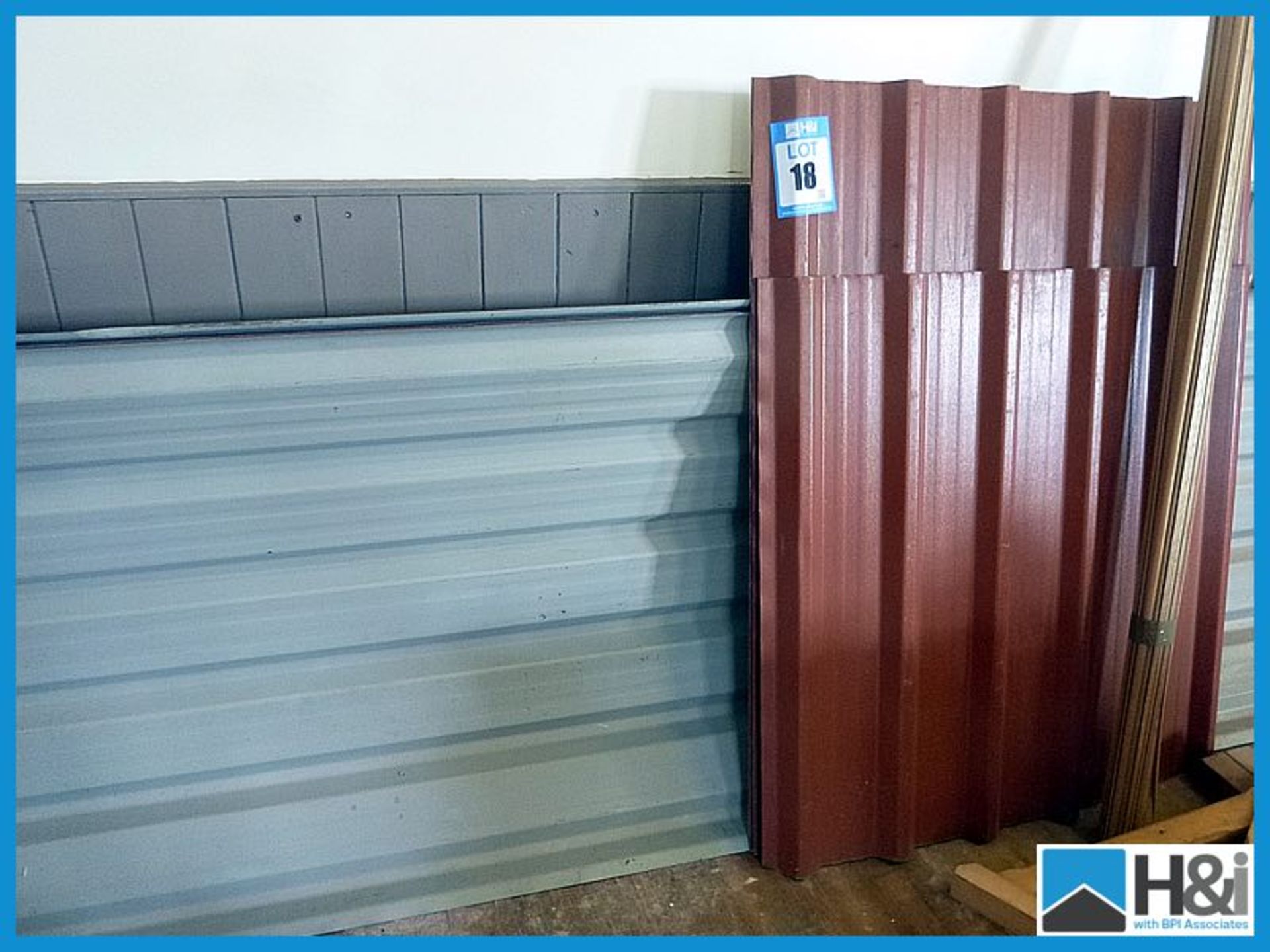 Approx 9 off corrugated metal roofing sheets Appraisal: Good Serial No: NA Location: Jack Madeley