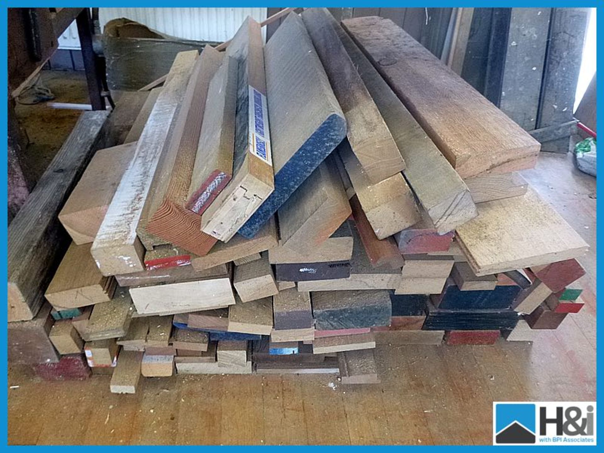 Good lot of assorted timber off cuts under cross cut saw. Appraisal: Good Serial No: NA Location: - Image 3 of 3