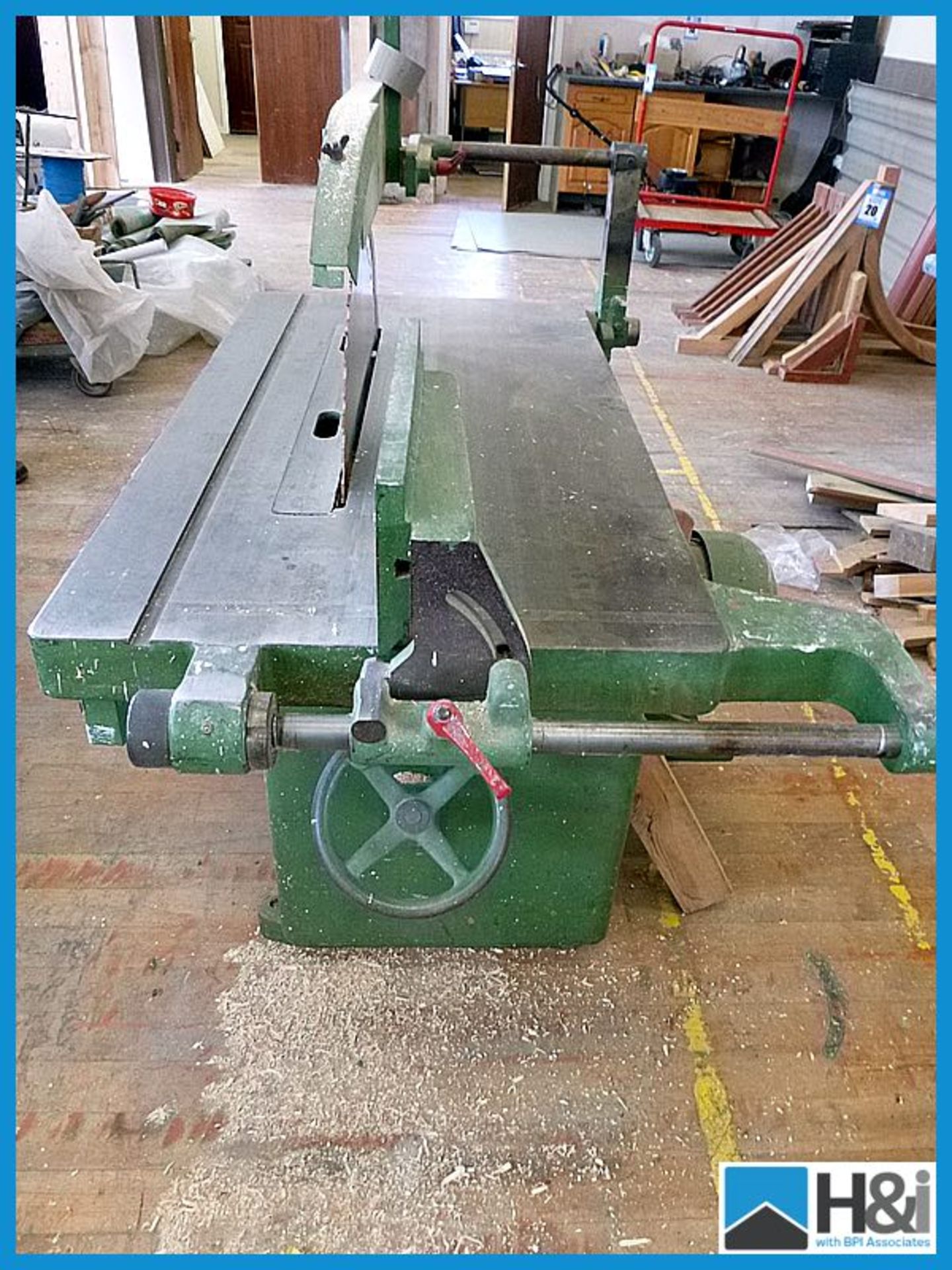 Large Dankaert ripsaw with DC brake and 26in blade. Approx 10in depth of cut. Includes extraction to - Image 2 of 5