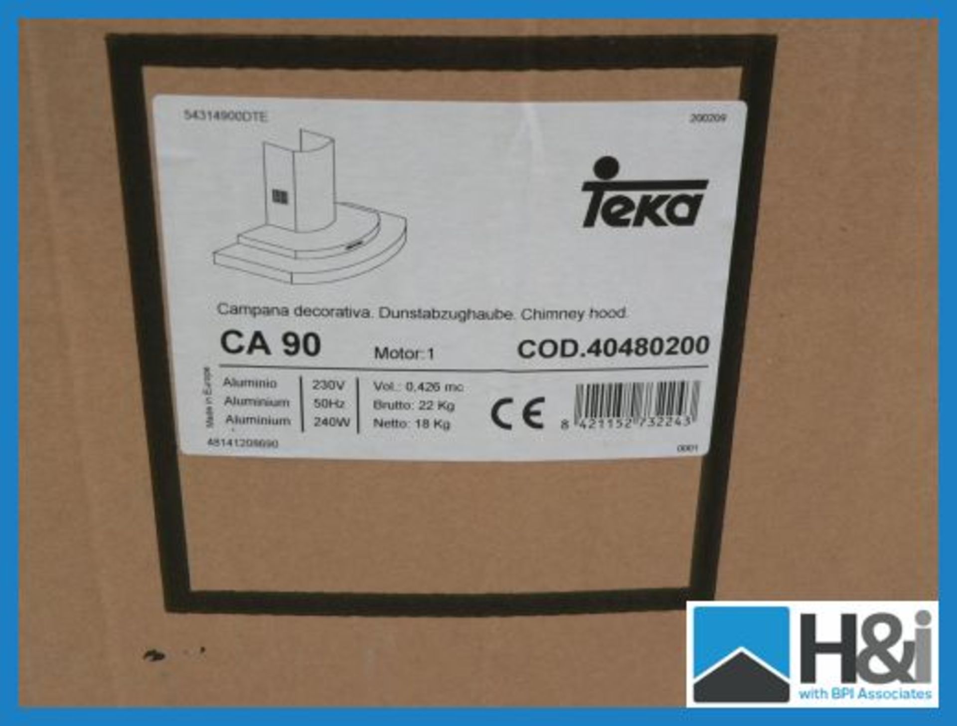 TEKA CA90 Cooker Hood. Electronic controls. Maximum withdrawal capacity: 1.200 m3 / h. Halogen - Image 4 of 4