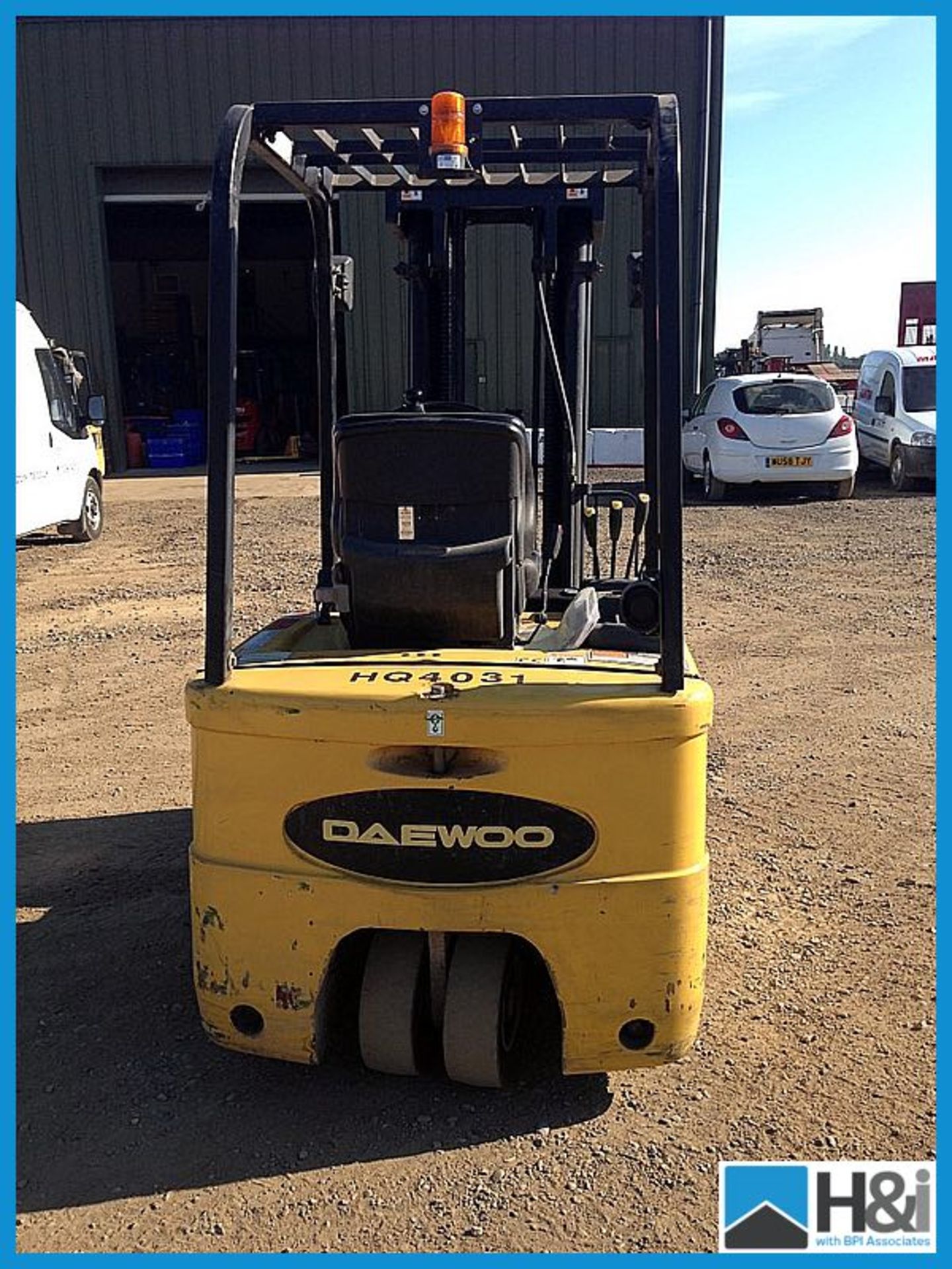 Daewoo B13T 1300 kg electric forklift side shift tilt Triplex mast 2004 year hours unknown running , - Image 3 of 8