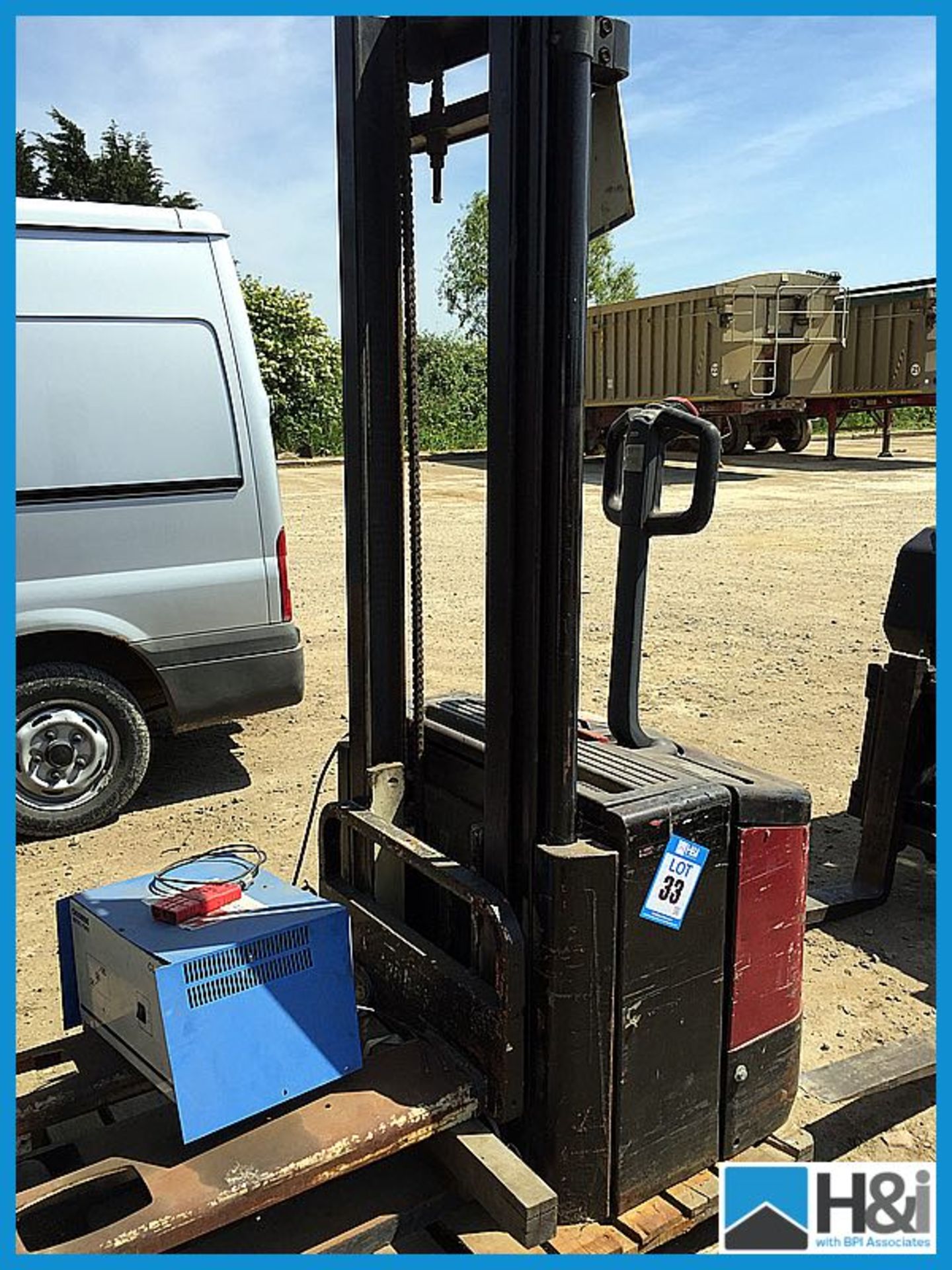 Crown pedestrian stacker electric with charger 1250 kg capacity  Appraisal: Good Serial No: NA