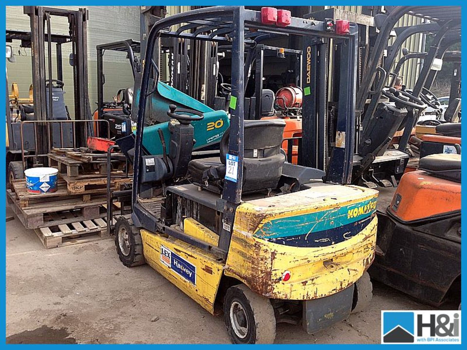 Komatsu electric forklift truck Model E20 V36 spares or repair non running  Appraisal: Good Serial - Image 3 of 4