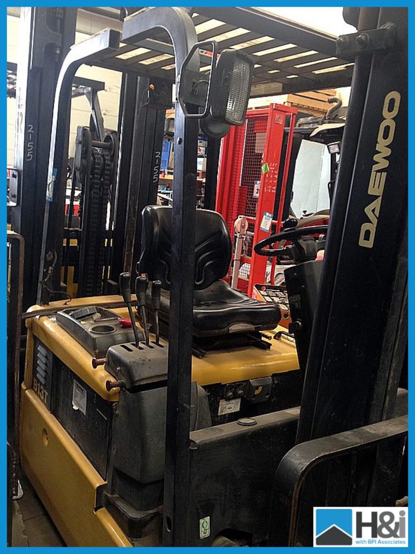 Daewoo B13T 1300 kg electric forklift side shift tilt Triplex mast 2004 year hours unknown,