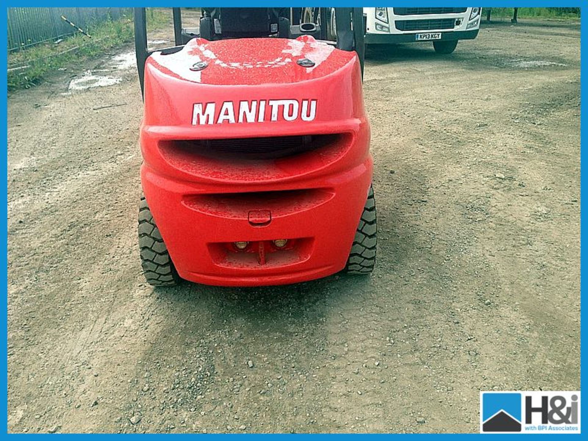 Manitou MI25D 2500kg diesel forklift 2014 year appx 700 hours side shift , tilt Triplex 4700m mast - Image 3 of 7