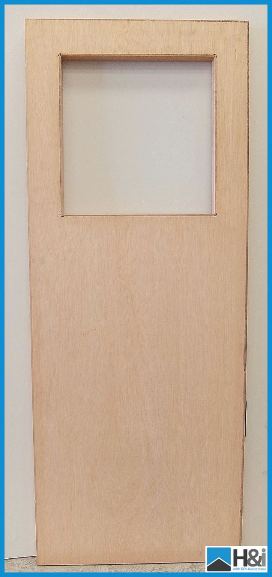 2ft 8in 44mm thick 30 minute fire door. Apertured for glazing. Beading supplied. 80in x 32in,