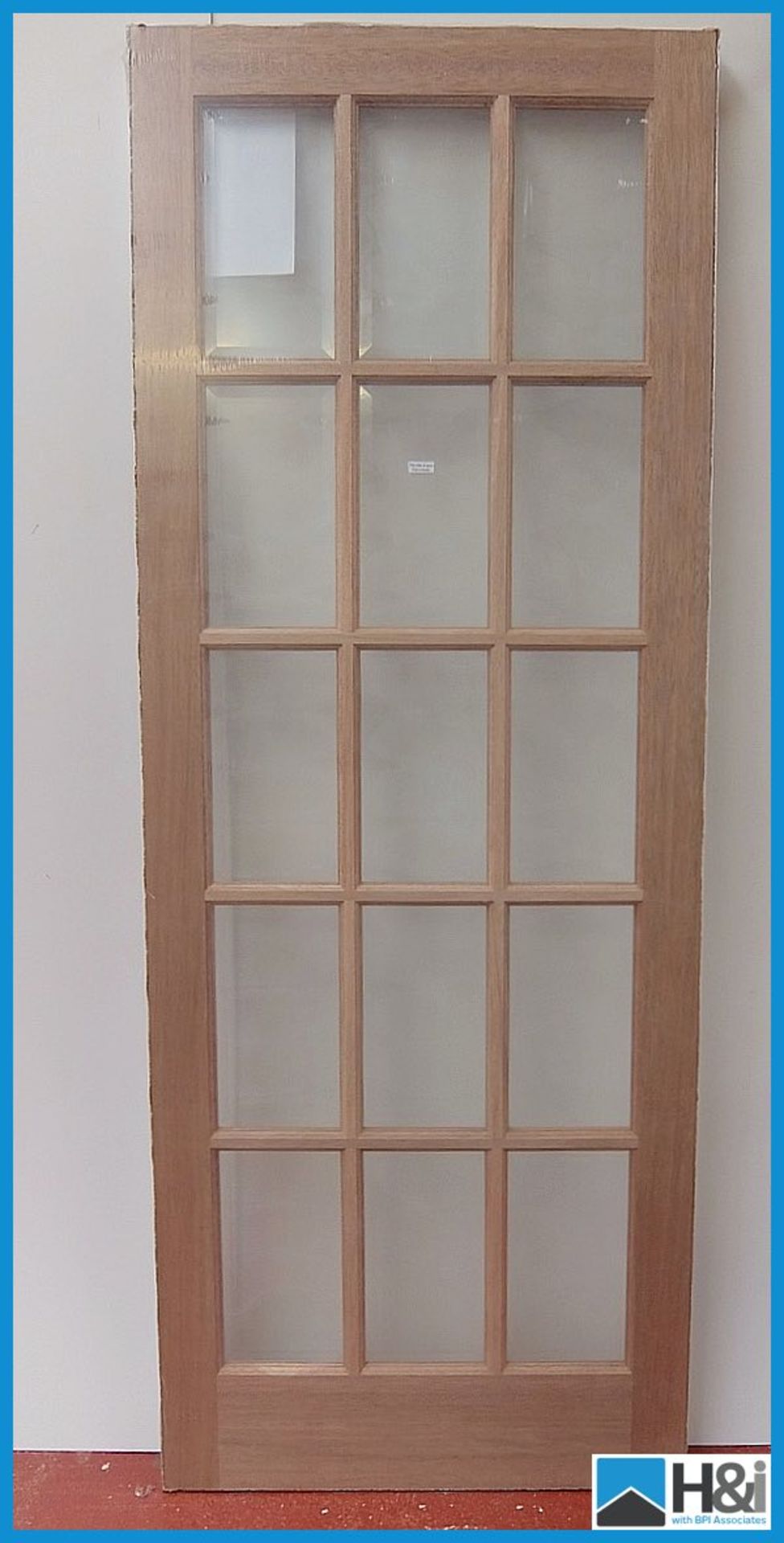 2ft 9in (78x33") SA internal hardwood SA77 15 pane clear bevelled glass internal door doors.