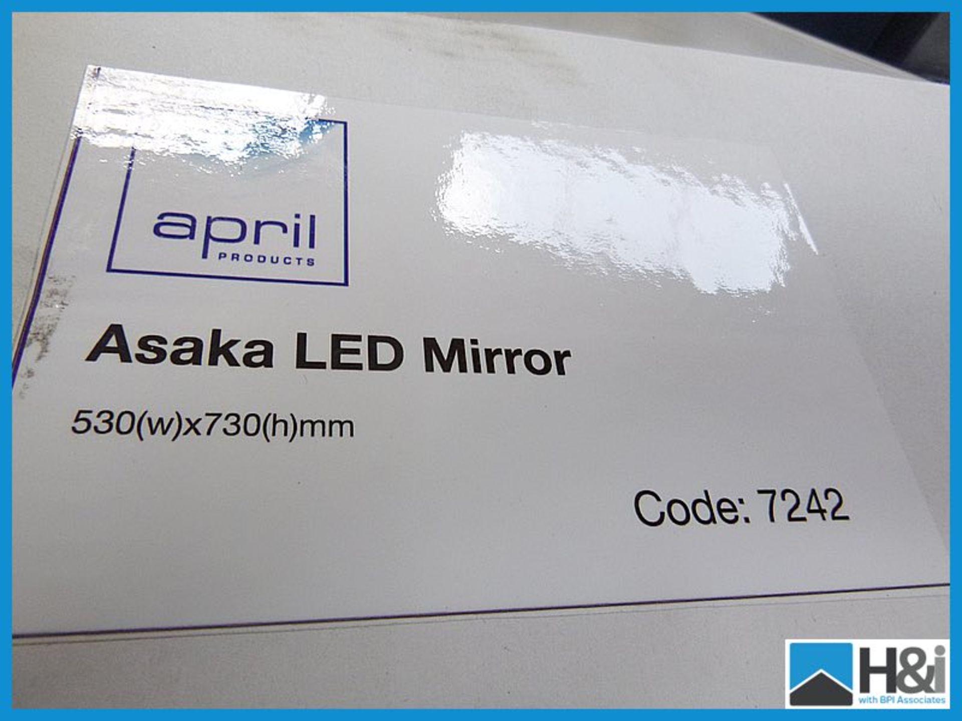 Designer April Asaka LED mirror 530x730. New and boxed. RRP £299 Appraisal: Viewing Essential Serial - Image 3 of 3