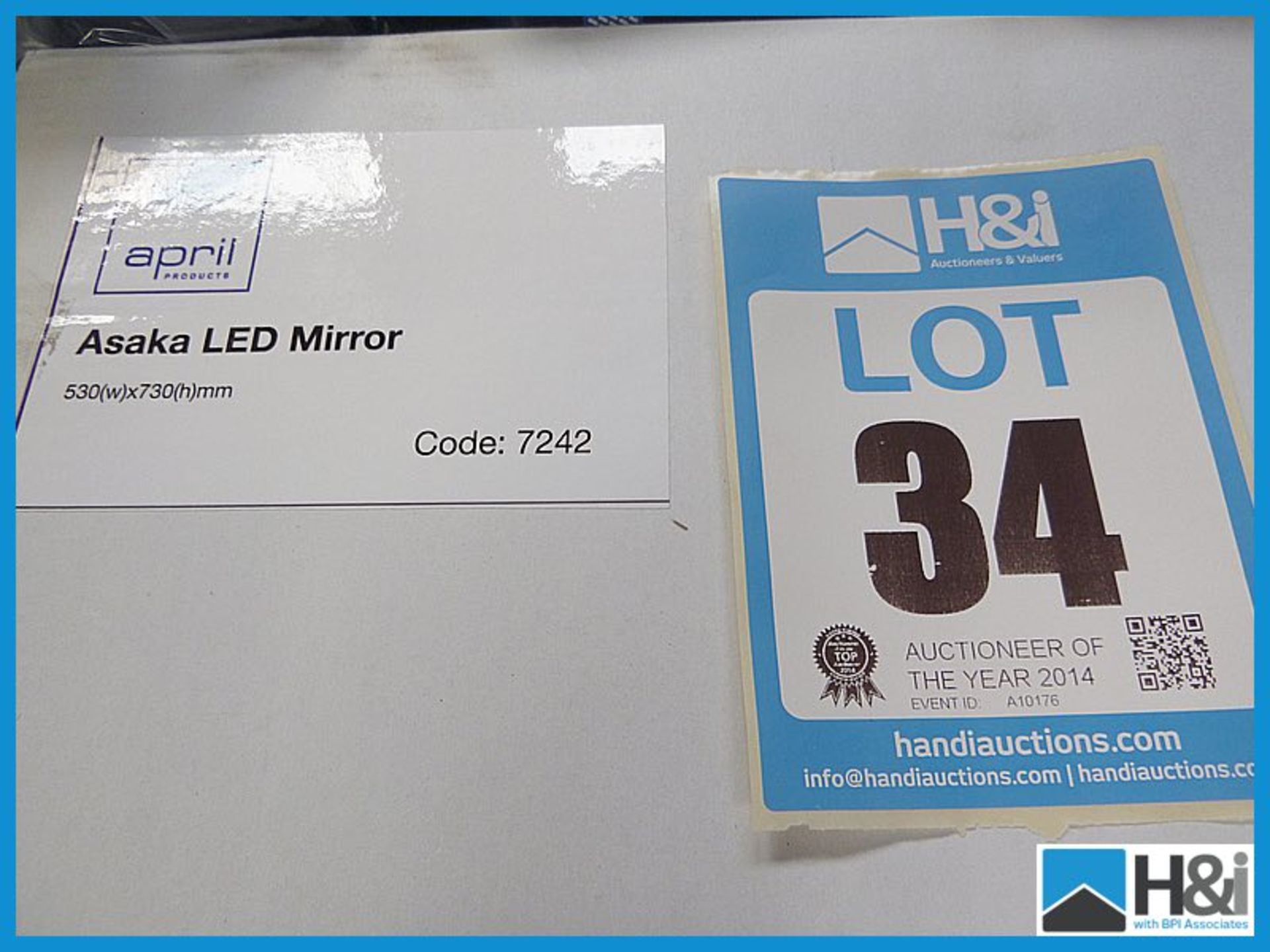 Designer April Asaka LED mirror 530x730. New and boxed. RRP £299 Appraisal: Viewing Essential Serial - Image 2 of 3