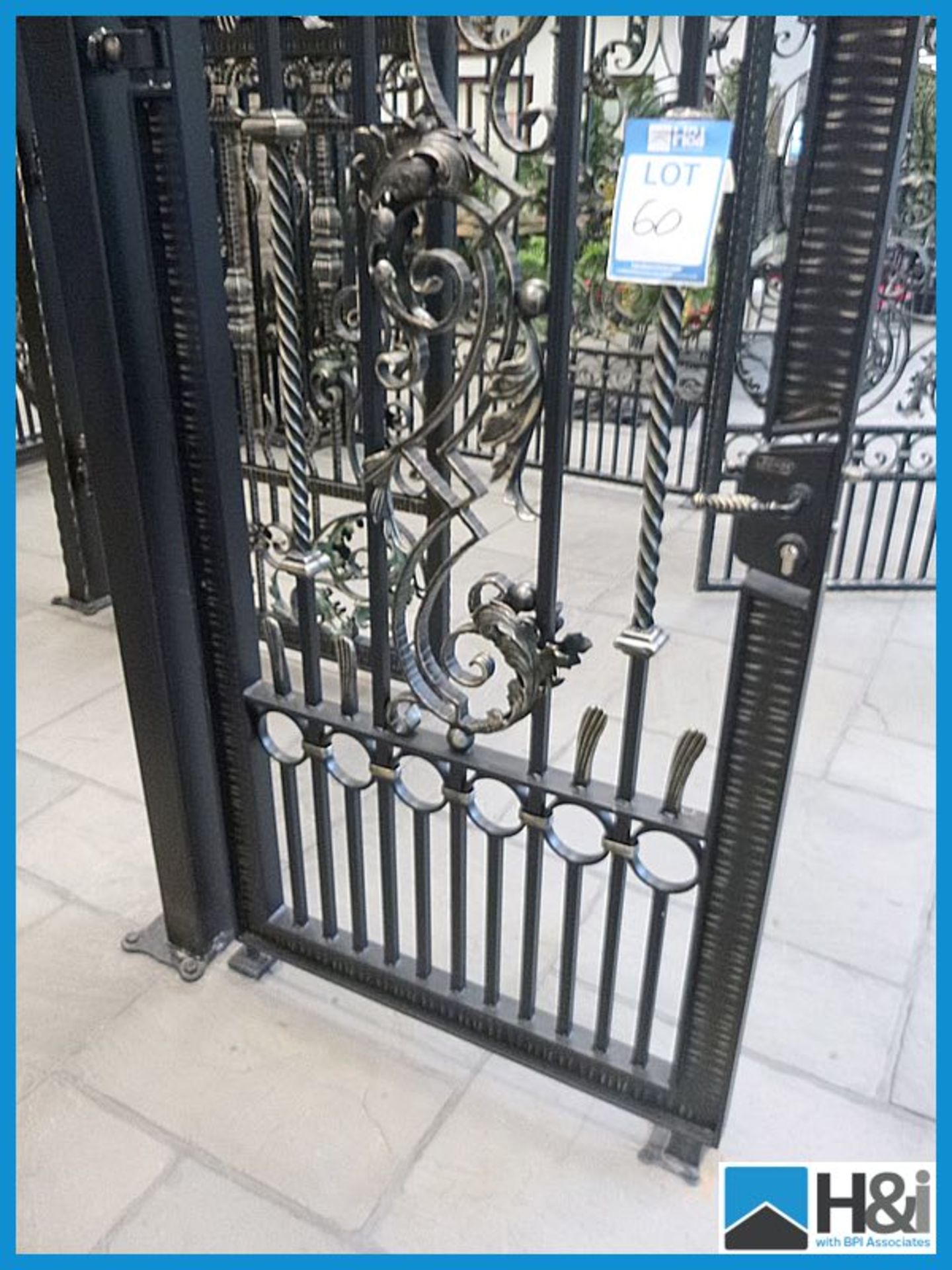 Fully hot dipped galvanised gate Overall width 1.07 mtr height 2.2mm approx RRP £1200  Appraisal: - Image 2 of 5