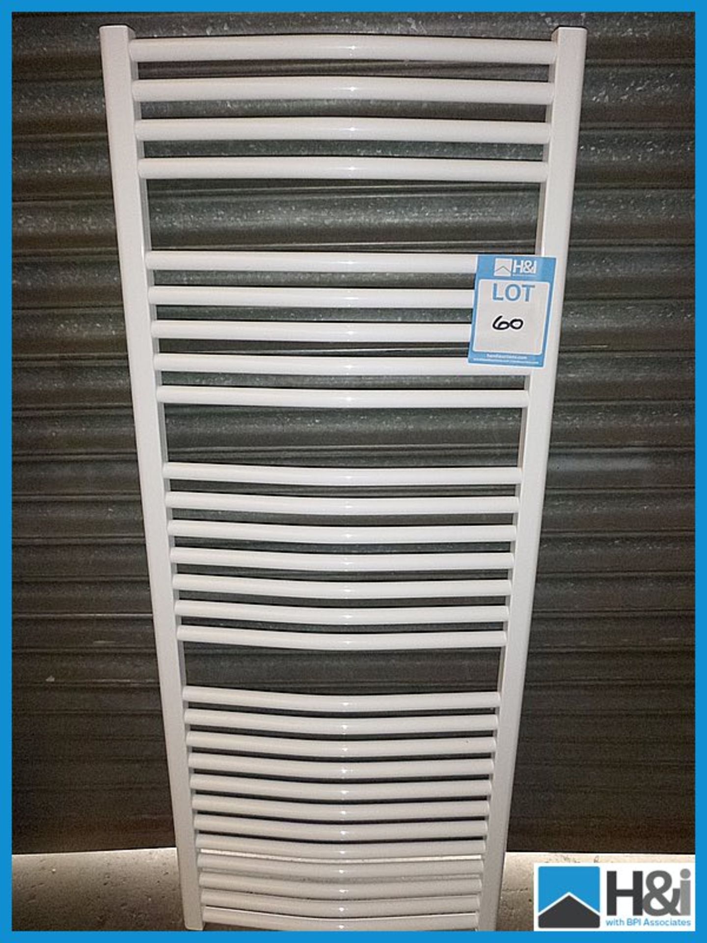 Vogue White towel rail, 150x60cm, unused Appraisal: Viewing Essential. NOTE: H&I strongly advise