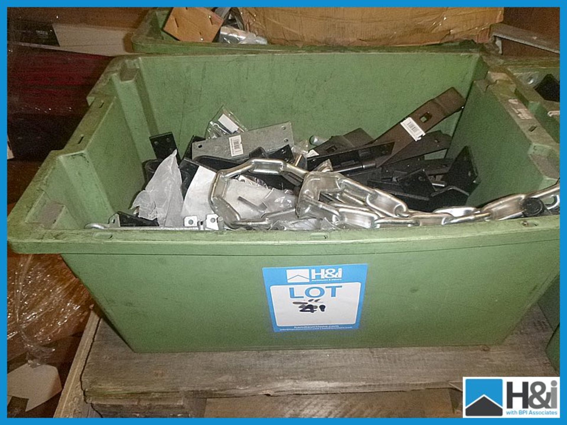 Good box of mixed hardware, unused Appraisal: Viewing Essential. NOTE: H&I strongly advise bidders