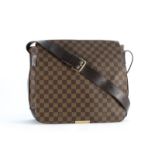 Louis Vuitton sac Bastile Messenger en toile enduite damier ébène et cuir brun 30x34 cm