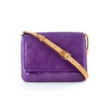 Louis Vuitton sac Thomson Street en cuir verni violet et monogram bandoulière en cuir naturel housse