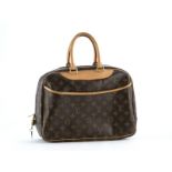 Louis Vuitton sac Deauville en toile enduite monogrammée et cuir naturel 2 clefs et cadenas housse