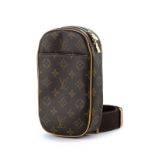 Louis Vuitton sac Géronimos en toile monogrammée avec bandoulière en toile brune housse 23x13 cm