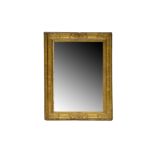 Miroir rectangulaire, XIXe s., en bois doré à décor végétal incisé, glace au mercure, 78x63 cm