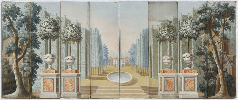 Exceptionnel ensemble de décors de théâtre du XVIIIe s. composés de 20 grands panneaux peints à l' - Image 5 of 5
