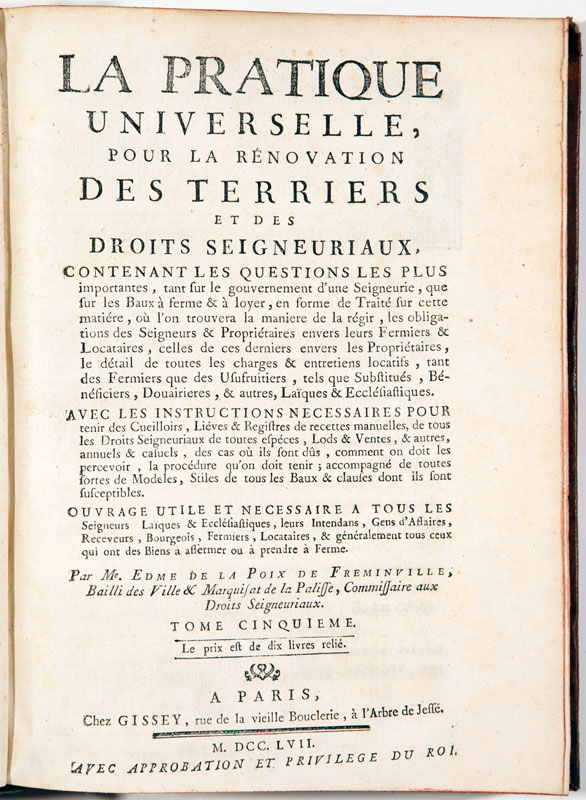 LA POIX DE FREMINVILLE (Edmé de). 3 ouvrages en 8 vol. in-4°. 1)&nbsp La Pratique universelle pour - Image 4 of 9