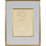 Albert Marquet (1875-1947) Portrait&nbsp de femme crayon sur papier cachet de la signature 25x18 cm