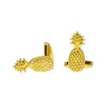 Gübelin paire de boutons de manchettes ananas en or 750 texturé signé 20g