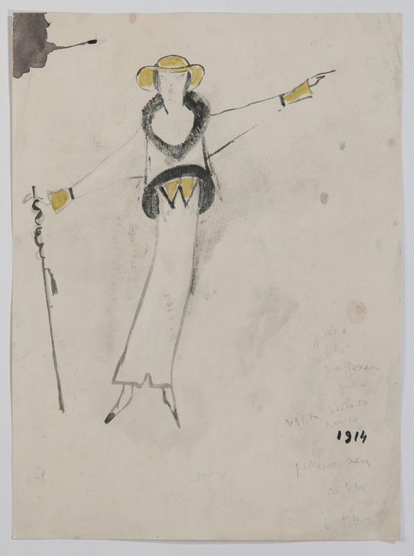 Leonor Fini (1907-1996) &nbsp Projets de costumes ensemble de 17 croquis à l'aquarelle gouache encre - Image 13 of 18