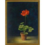 Marcus Jacobi (1891-1969) Géranium en pot huile sur toile signée 65x49 cm