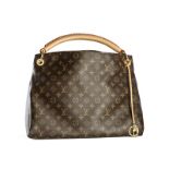 Louis Vuitton sac Artsy PM en toile enduite monogrammée poignée en cuir naturel tressé sur le dessus