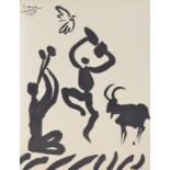 Pablo Picasso (1881-1973) d'après &nbsp Musicien danseur et chèvre lithographie sur vélin d'Arches