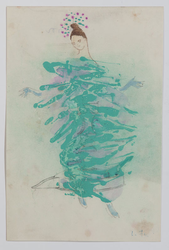 Leonor Fini (1907-1996) &nbsp Projets de costumes ensemble de 17 croquis à l'aquarelle gouache encre - Image 15 of 18